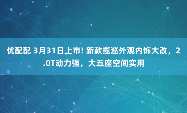 优配配 3月31日上市! 新款揽巡外观内饰大改，2.0T动力强，大五座空间实用