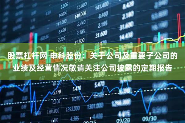 股票杠杆网 申科股份：关于公司及重要子公司的业绩及经营情况敬请关注公司披露的定期报告
