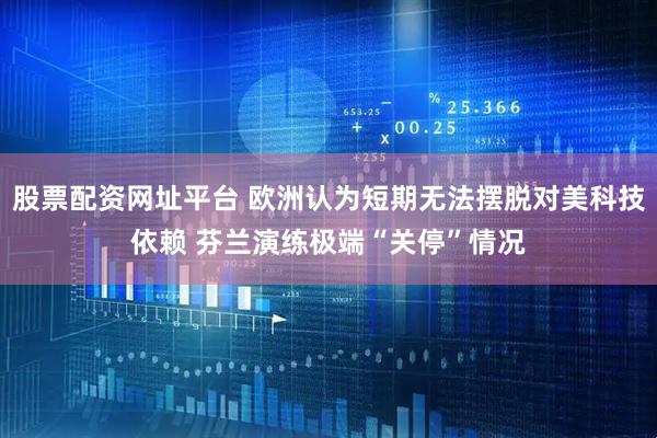 股票配资网址平台 欧洲认为短期无法摆脱对美科技依赖 芬兰演练极端“关停”情况
