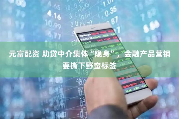 元富配资 助贷中介集体“隐身”，金融产品营销要撕下野蛮标签